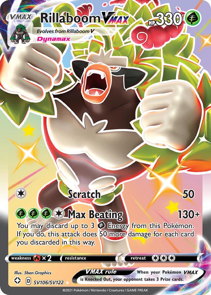 Shining Fates Rillaboom VMAX Pokémon card
